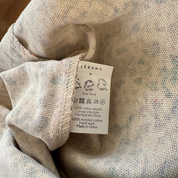 new Sézane x Sea New York cotton tote pink beige paisley print limited edition - Picture 6 of 6